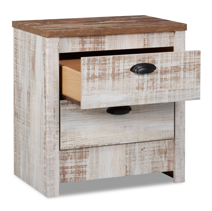 Kaia Bedside 2-Drawer Nightstand, 23.82\"W x 25.1\"H, Made in Canada - Whitewash