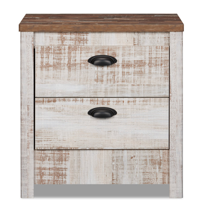 Kaia Bedside 2-Drawer Nightstand, 23.82\"W x 25.1\"H, Made in Canada - Whitewash