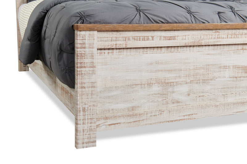 Kaia Panel Bed for Kids, Whitewash - Twin Size