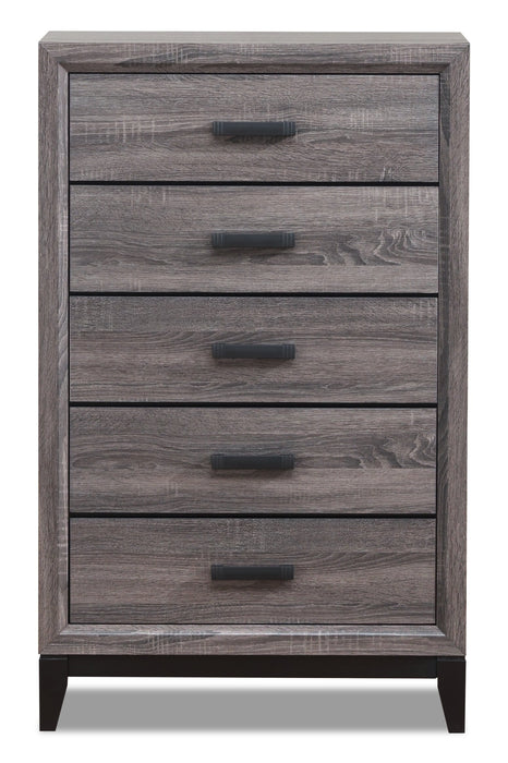 Kate Bedroom Chest of Drawers, 5-Drawer, 31.1\"W x 50.4\"H - Grey/Brown