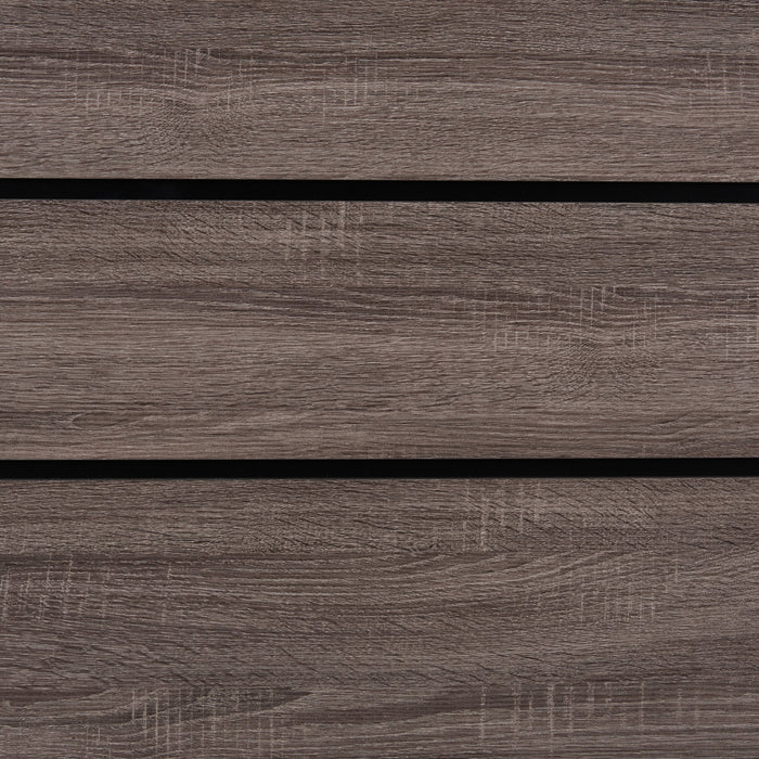 Kate 6pc Bedroom Set with Bed, Dresser, Mirror & Nightstand, Grey/Brown - Queen Size