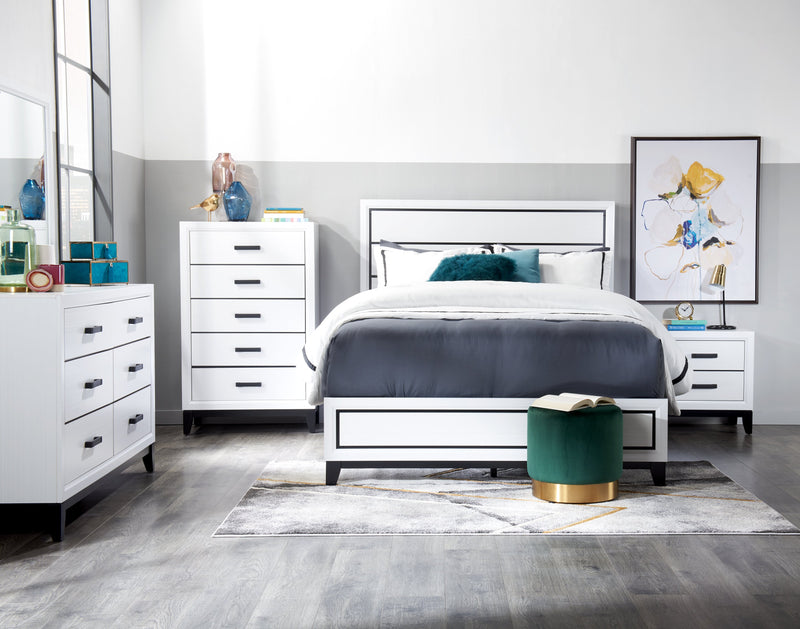 Kate Bedroom Chest of Drawers, 5-Drawer, 31.1\"W x 50.4\"H - White