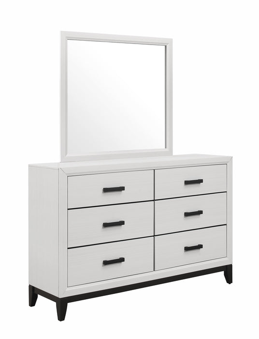 Kate 5pc Bedroom Set with Bed, Dresser & Mirror, White - King Size