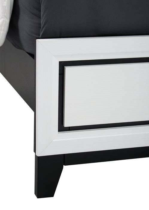 Kate Panel Bed with Headboard & Frame, White - King Size