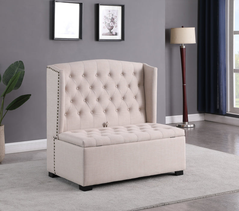 Katie 45.75\" Wingback Storage Bench - White