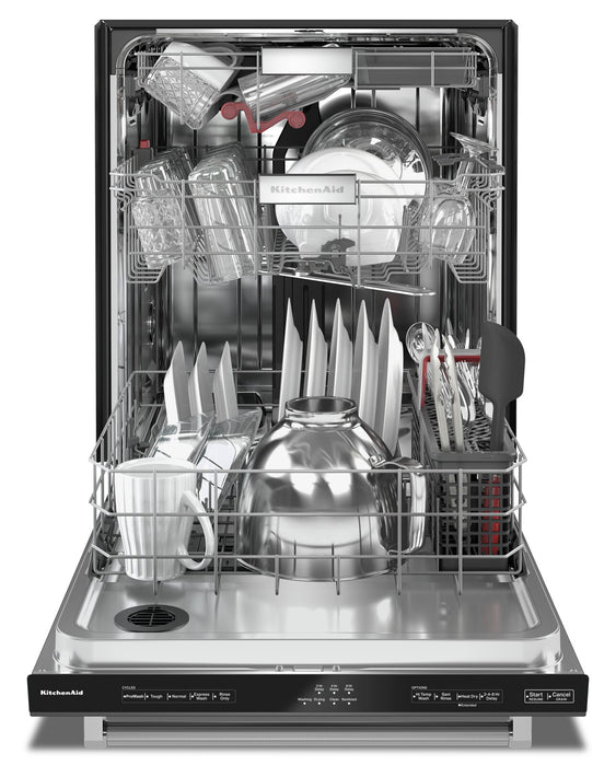 KitchenAid 24\" 44 dBA Built-In Top-Control Dishwasher with Third Rack - Black Stainless Steel with PrintShield™ Finish - KDTM404KBS