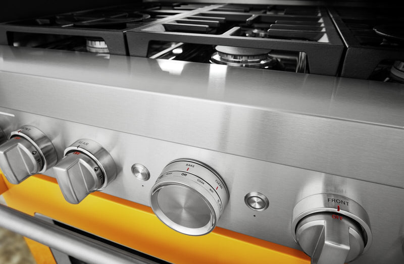 KitchenAid 5.1 Cu. Ft. Smart Gas Range with Self-Clean - Yellow Pepper - KFGC506JYP