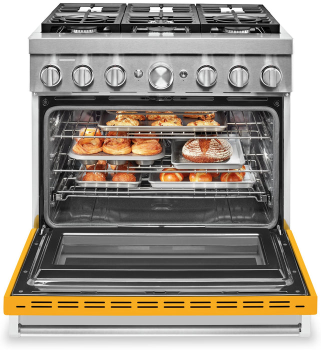 KitchenAid 5.1 Cu. Ft. Smart Dual Fuel Range with Self-Clean - Yellow Pepper - KFDC506JYP