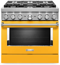 KitchenAid 5.1 Cu. Ft. Smart Gas Range with Self-Clean - Yellow Pepper - KFGC506JYP 