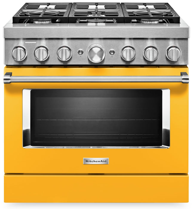 KitchenAid 5.1 Cu. Ft. Smart Gas Range with Self-Clean - Yellow Pepper - KFGC506JYP