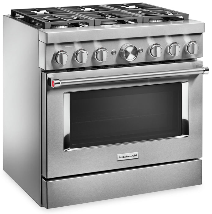 KitchenAid 5.1 Cu. Ft. Smart Gas Range with Self-Clean - Stainless Steel - KFGC506JSS