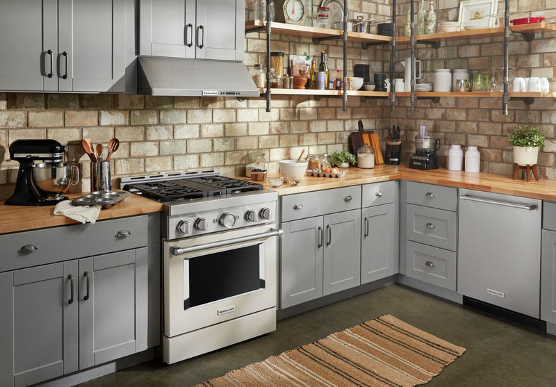 KitchenAid 4.1 Cu. Ft. Smart Dual Fuel Range with Self-Clean - Milkshake - KFDC500JMH