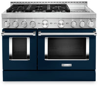 KitchenAid 6.3 Cu. Ft. Smart Dual Fuel Range with Self-Clean and Griddle - Ink Blue - KFDC558JIB