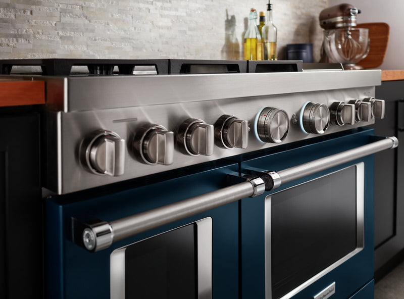 KitchenAid 6.3 Cu. Ft. Smart Dual Fuel Range with Self-Clean and Griddle - Ink Blue - KFDC558JIB