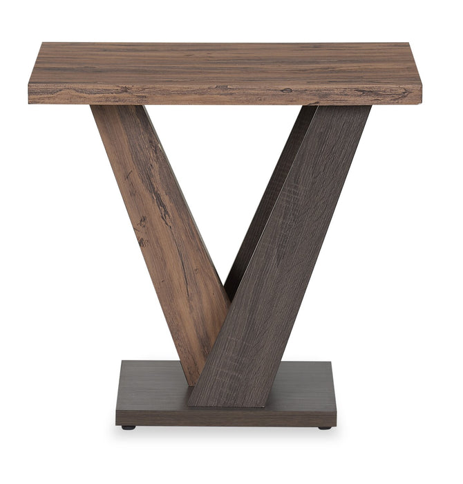 Kinsley 23.6\" Modern End Table - Dark Brown Wood