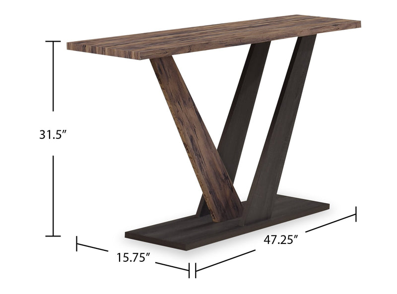 Kinsley 47.25\" Modern Sofa Table - Dark Brown Wood