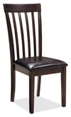 ["Hammis Dining Chair with Vegan-Leather Fabric, Slat-Back - Brown"]