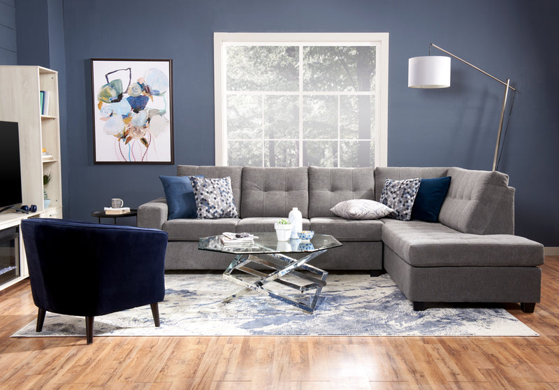 Konstanz 40\" Glam Octagon Glass Top Coffee Table - Silver with Metal Base