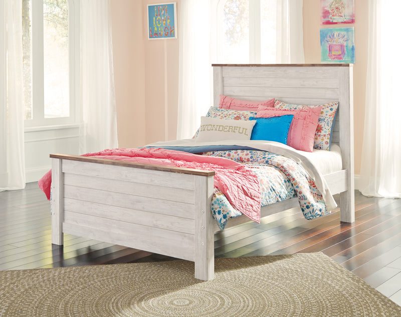 Willowton Panel Headboard, Whitewash - Full Size