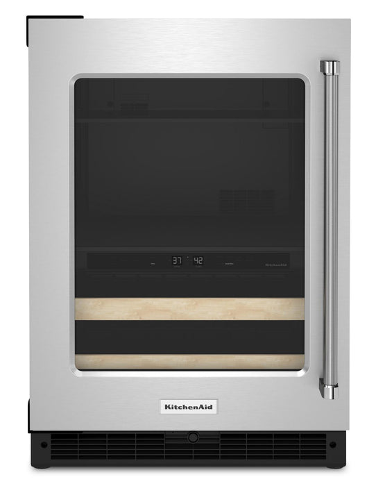 KitchenAid 24\" 4.9 Cu. Ft. Undercounter Beverage Refrigerator - Stainless Steel - KUBL214KSB
