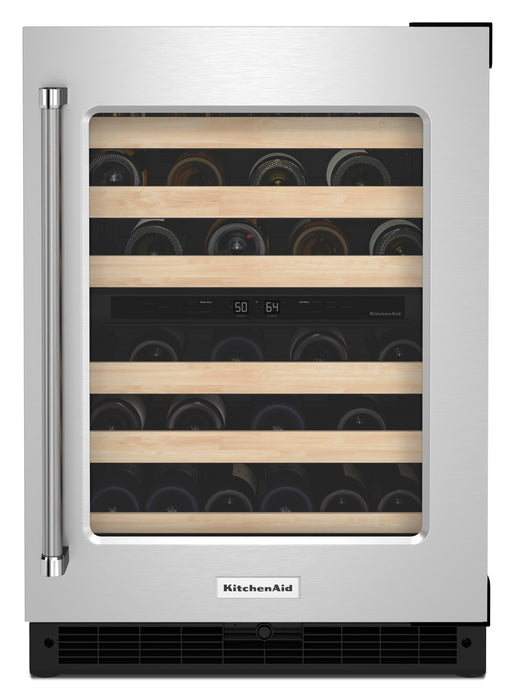KitchenAid 24\" 5 Cu. Ft. Undercounter Wine Refrigerator - Stainless Steel - KUWR214KSB