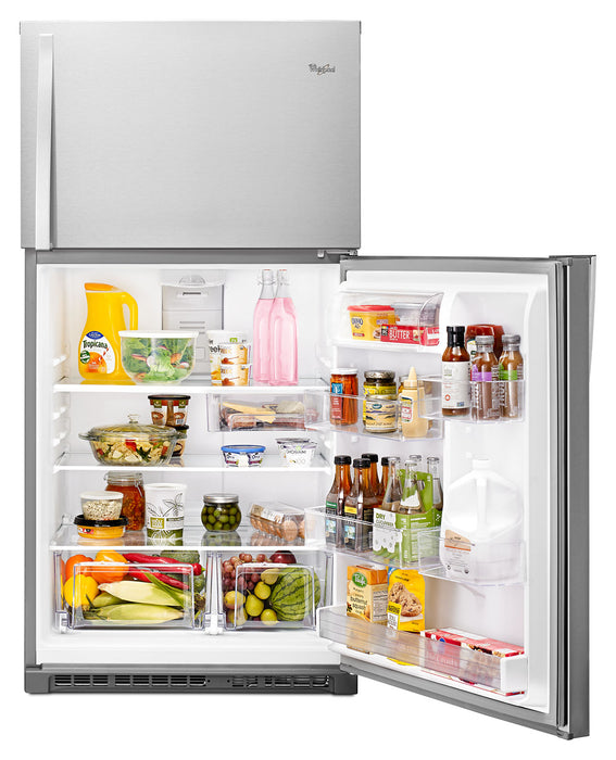 Whirlpool 33\" 21.3 Cu. Ft. Top-Mount Refrigerator - Monochromatic Stainless Steel - WRT541SZDM