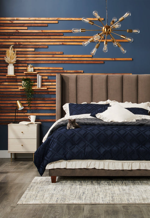 Lake Bedside 2-Drawer Nightstand, 19.5\"W x 25.5\"H, Made in Canada, Glam - White