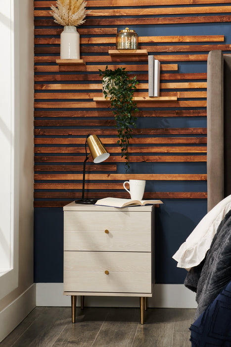 Lake Bedside 2-Drawer Nightstand, 19.5\"W x 25.5\"H, Made in Canada, Glam - White