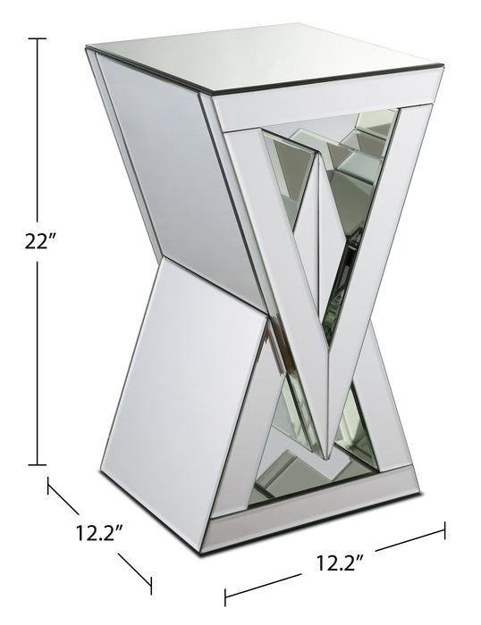 Lane 12\" Mirrored Accent Table - Silver