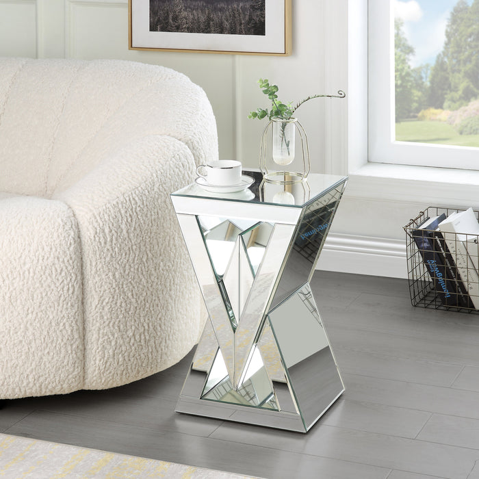 Lane 12\" Mirrored Accent Table - Silver
