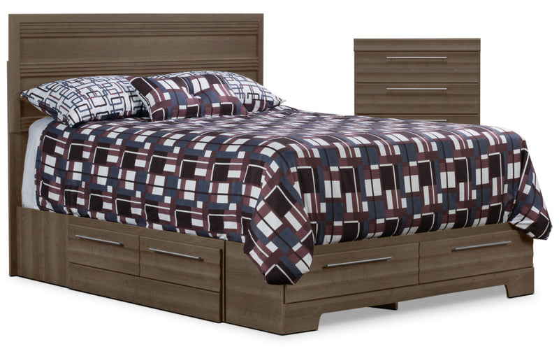 Olivia 4-Piece Full Storage Bed and Chest Package – Grey