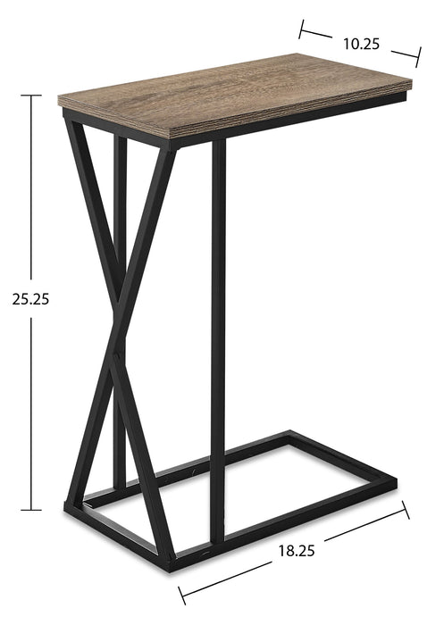 Leila 10.25\" C-Shaped Chairside Table - Taupe