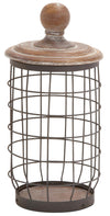 Metal and Wood Wire Jar – 8\" x 12\"