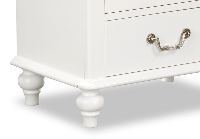 Livy 3-Drawer Nightstand for Kids, 24\"W - White