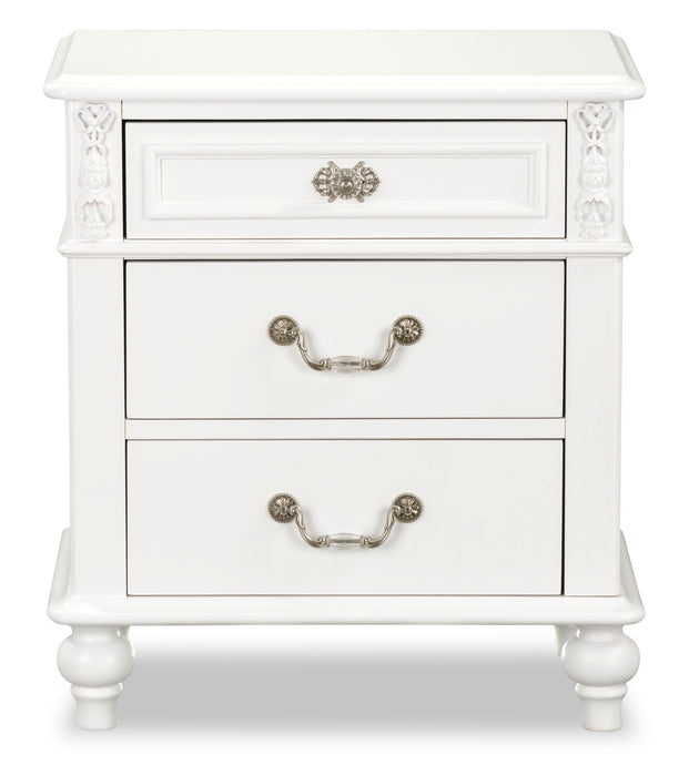 Livy 3-Drawer Nightstand for Kids, 24\"W - White
