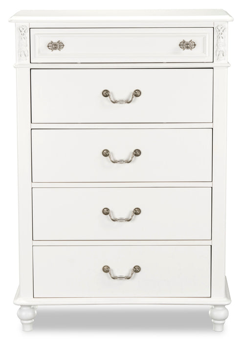 Livy 5-Drawer Bedroom Chest for Kids, 35\"W - White