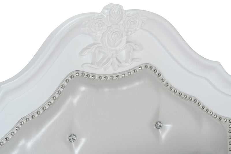 Livy 6pc Bedroom Set with Panel Bed, Dresser, Mirror & Nightstand for Kids, White - Full Size