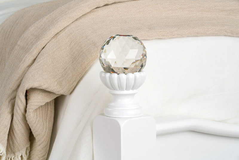 Livy Panel Bed for Kids, White, Vegan Leather - Twin Size