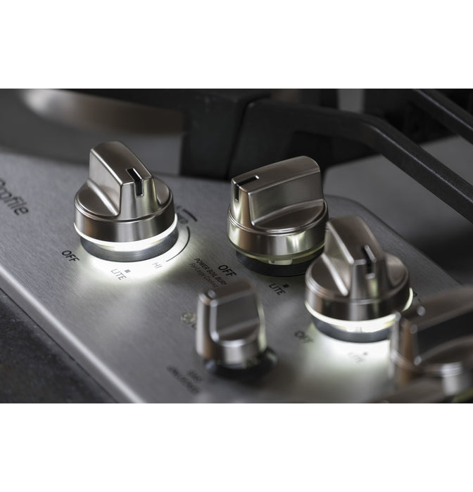 Profile 36\" 5-Element Gas Cooktop - Stainless - PGP9036SLSS