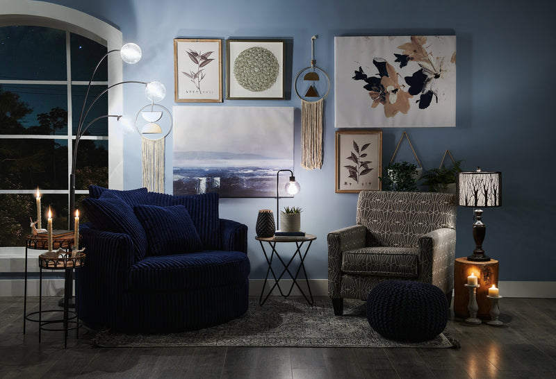 82\" Mid-Century Black with Marble Base and 3-Light Glass Shade Arc Floor Lamp