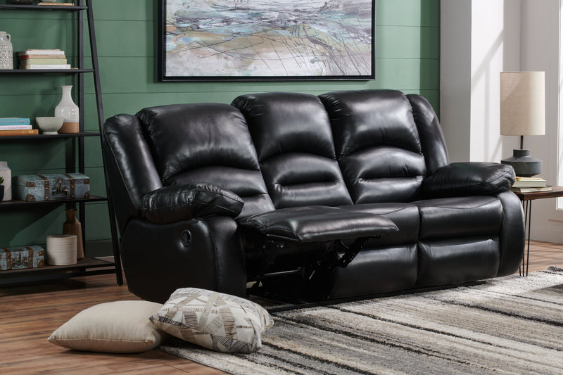 Toreno 86\" Genuine Leather Power Reclining Sofa - Black