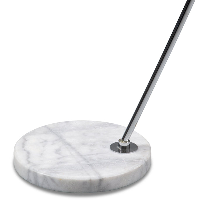 72\" Sparkle Glam Silver with Marble Base and Glass Crystal Shade Arc Floor Lamp