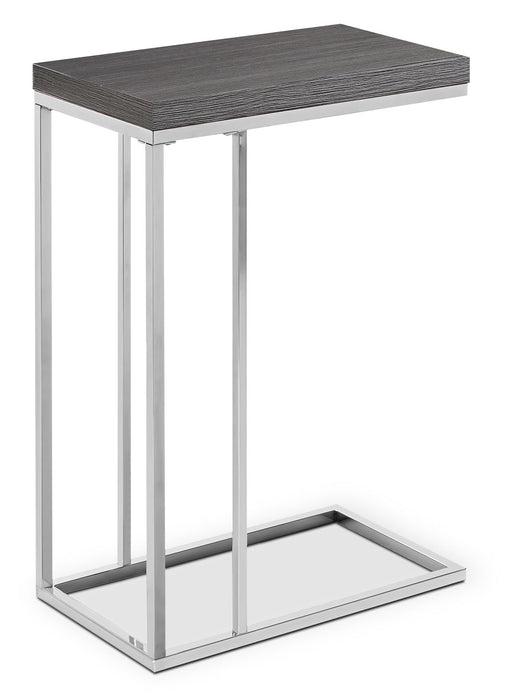 Arroh 18\" C-Shape Accent Table - Grey & Chrome
