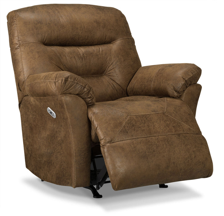 Recliner 4579 Leather-Look Fabric Power Recliner - Stout