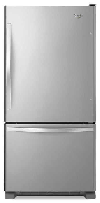 Whirlpool 30\" 18.7 Cu. Ft. Bottom-Mount Refrigerator - Monochromatic Stainless Steel - WRB329RFBM