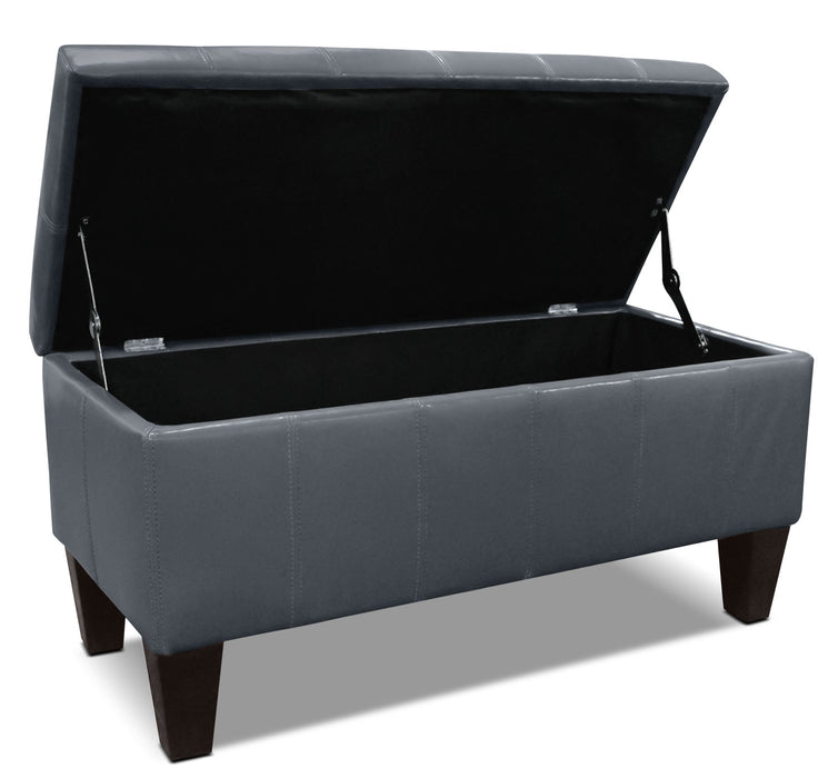 Jackson 40\" Storage Ottoman - Grey Faux Leather