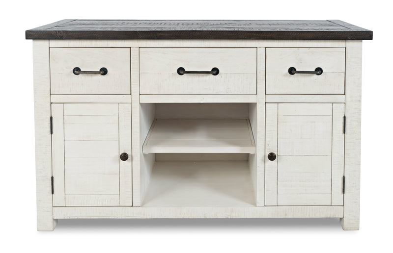 Madison 50\" Rustic TV Stand with Storage and Cable Management for TVs up to 55\"- White