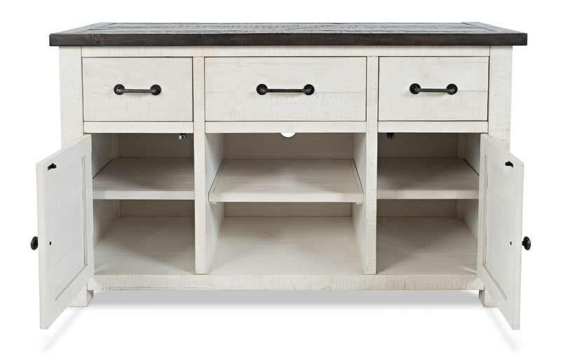 Madison 50\" Rustic TV Stand with Storage and Cable Management for TVs up to 55\"- White