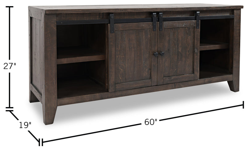 Madison 60\" Rustic TV Stand with Storage and Cable Management for TVs up to 65\"- Brown