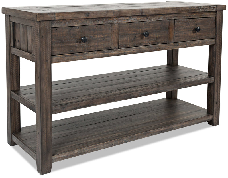 Madison 50\" Rustic Sofa Table with Storage and Shelf - Grey Brown Wood